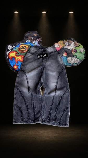 Imagen de Jeans Oversize Negros con Lavado